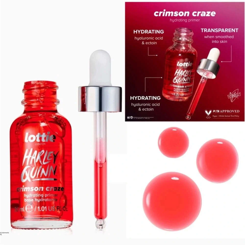 Lottie London Harley Quinn Hydrating Primer - Crimson Craze / new